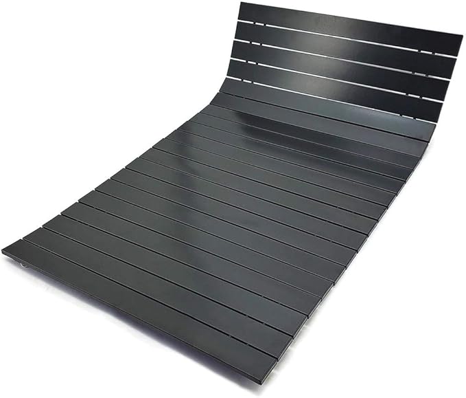 GoTEAM! Portable Heavy Duty Aluminum Roll-Top Table, Camping/Tailgating/Beach Instant Table with Carry Bag (Large)