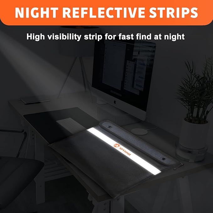 Fireproof Document Bag 5200°F with Heat Insulated, Fireproof Money Bag for Cash with Zipper and Reflective Strip, 14.2” X 11” Fireproof Safe Storage Pouch for Valuables