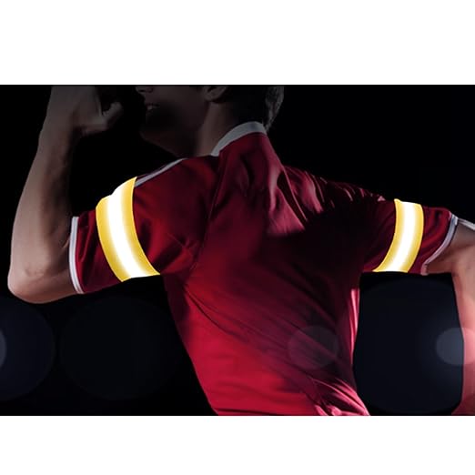 4PCS Reflective Wrist Strap 4x1.5cm Running Safety Gear Reflective Wristbands High Visibility Bike Ankle Bands Reflector Armband Self-Adhesive Reflective Bands for Walking,Night Sports Orange