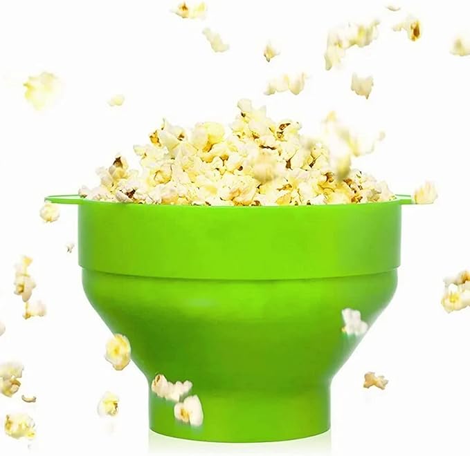 Collapsible Silicone Microwave Hot Air Popcorn Popper Bowl With Lid Microwave Silicone Popcorn Popper Collapsible Silicone Popcorn Maker Bowl