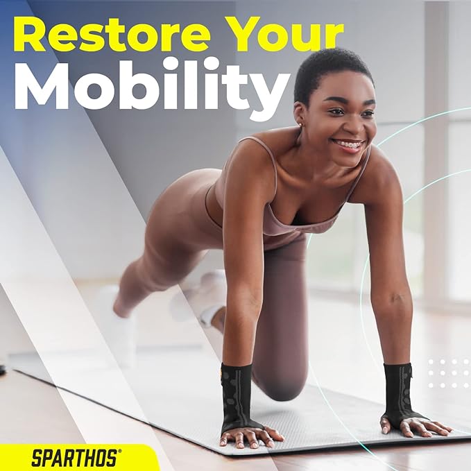 Sparthos Wrist Support Sleeves (Pair) – Medical Compression for Carpal Tunnel and Wrist Pain Relief – Wrist Brace for Men and Women – Made from Innovative Breathable Elastic Blend