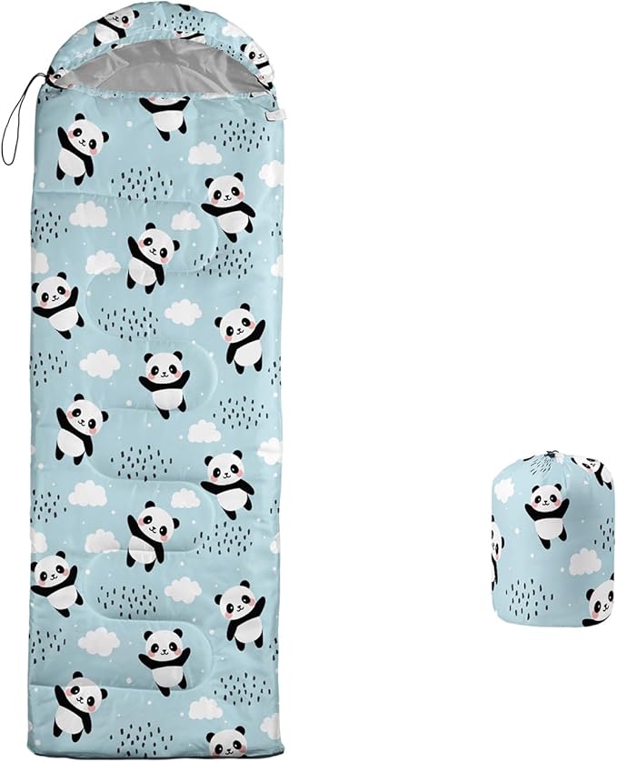 Galaxy Wolf Camping Sleeping Bags Warm & Cool Weather Waterproof Backpacking Blue Purple Starry Sky Sleeping Bag All Seasons Camping, for Adult Kids Boy Girls Camping Gear Equipment, Traveling