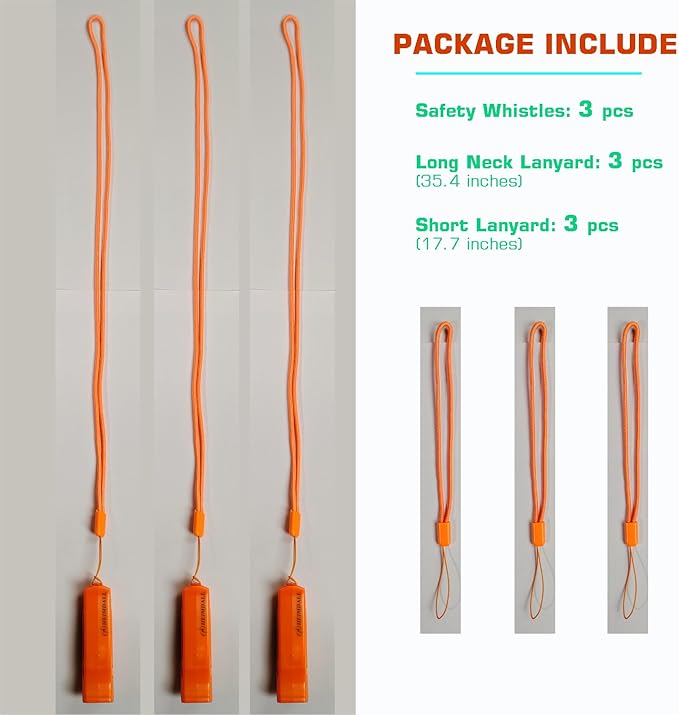 HEIMDALL Emergency Whistle with Lanyard for Safety Boating Camping Hiking Hunting Survival Rescue Signaling