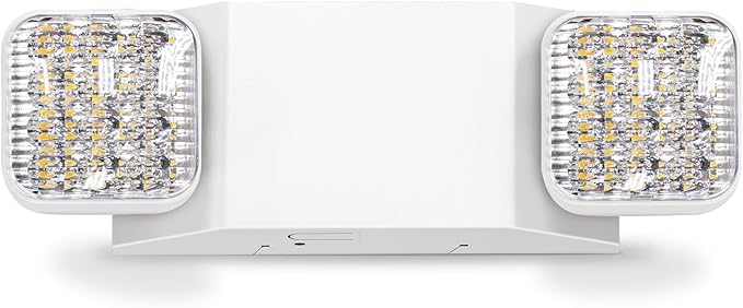 Emergency Light with Backup Battery, Two Head Adjustable Commercial Emergency Lights For Home Power Failure, UL Listed, 5VA Flame Retardant,AC 120/277V, Hardwired Emergency Lights For Business