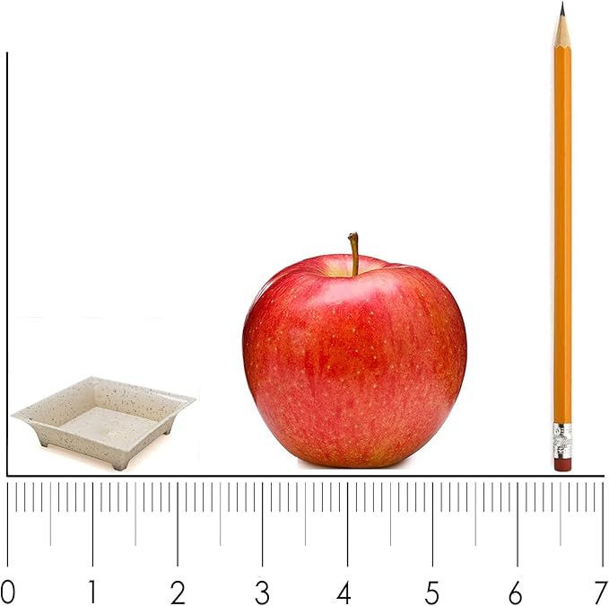 CMJJ 48 Pack Eco-Wheat Tiny Square Serving Tray Mini Appetizer Plates for Parties, Disposable Small Wheat Plastic+PP for all Party Essentials!
