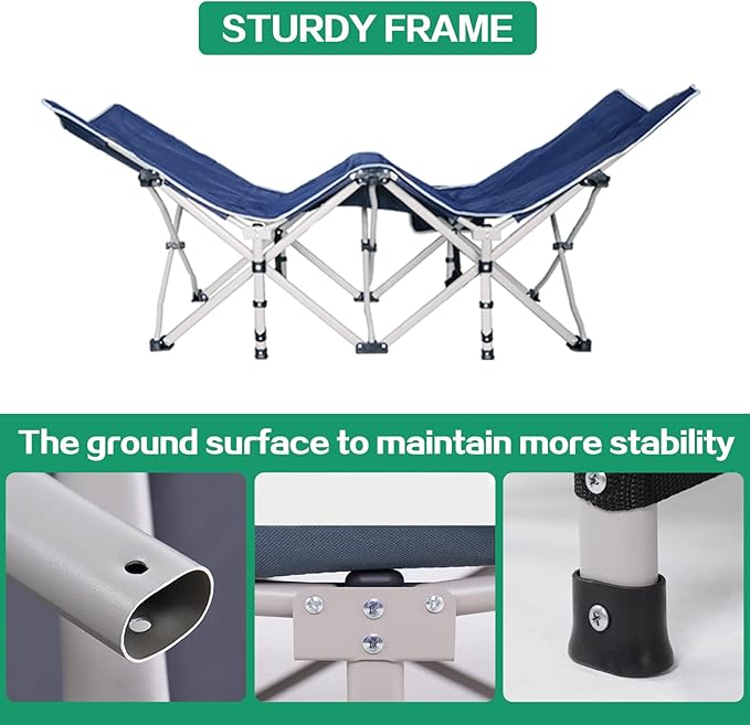 2-Pack Camping Cot with Mattress Cots for Sleeping with Camfortable Pad Heavy Duty Camping Bed for Adults Folding Cot for Home Outdoor Office Nap and Vacation
