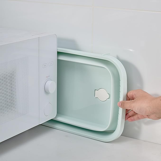 Collapsible Dish Pans, 2Gal (7.5L) Capacity, Plastic Dish Tub Dishpan for Kitchen Sink with Drainage Hole, Foldable Small Wash Basin for Kitchen, Camping, Travel (Green)