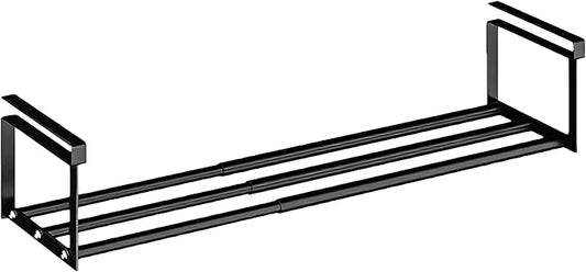 Expandable Shoe Rack Organizer - Adjustable Shoe Rack & Under Cabinet Shelf - for Shoe or Clothing Storage and Organization, Under Shelf Storage (Black,1 Pcs)