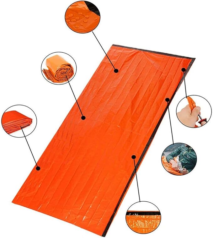 Emergency Sleeping Bag - Lightweight Survival Sleeping Bag Waterproof Thermal Bivy Sack Tent Portable Emergency Blanket Survival Gear for Camping Hiking Outdoor Adventure Activities