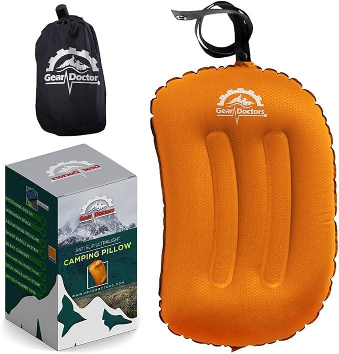 Gear Doctors Inflatable Camp Pillow - Orange