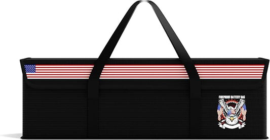 Fireproof Explosionproof Lipo Battery Safe Bag - Large Capacity Ebike Battery Storage Guard Pouch for Charging & Storage - Waterproof Protective Case for Ebike & Lithium Batteries(16x4.7x5 Inches)