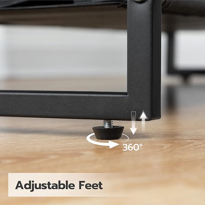 HOOBRO Shoe Rack, 4 Tier Shoe Storage Organizer with 3 Oxford Fabric Shelves and Top Panel, Holds 12-16 Pairs of Shoes for Entryway and Closet, Industrial, Rustic Brown BF47XJ01G1