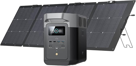 EF ECOFLOW Solar Generator DELTA2 with 220W Solar Panel, LFP(LiFePO4) Battery, Fast Charging, Portable Power Station for Home Backup Power, Camping & RVs