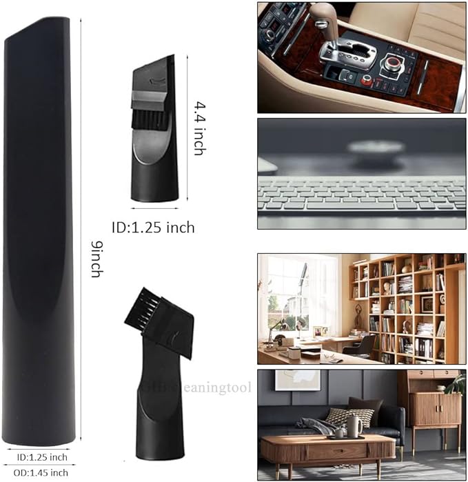 9 Pcs Vacuum Attachments Fit for Shop Vac Accessories 1 1/4" - 3 Pcs Vacuum Extension Wand, 1 1/4 inch (32 mm) & 1 3/8 inch (35 mm) Vacuum Hose Adapter, 1 1/4 inch Vacuum Cleaner Accessories Brush Kit