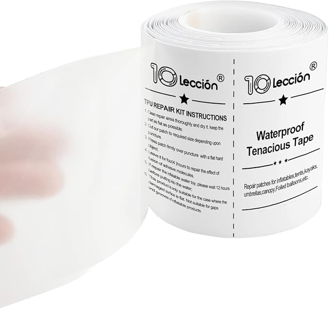 3 in x 7 ft Roll TPU Pool Patch Repair Kit for Air Mattress, Swimming Pool, Bounce House, Tent, Canvas, Canopy, Pool Floats, Tubes Air Bed and Inflatable Toys