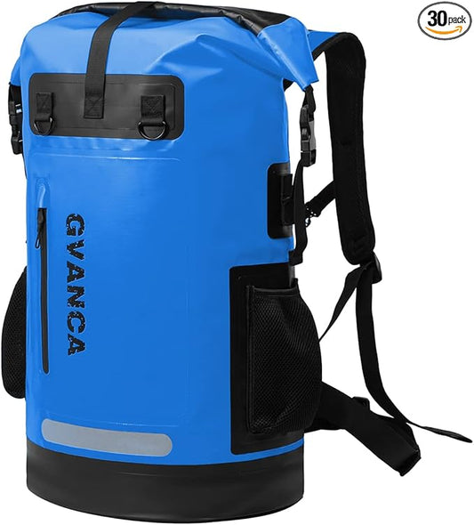 Waterproof Roll Top Kayak Dry Backpack, Floating Outdoor Dry Sack Boating Sailing Canoeing Rafting Fishing Camping 55L Blue