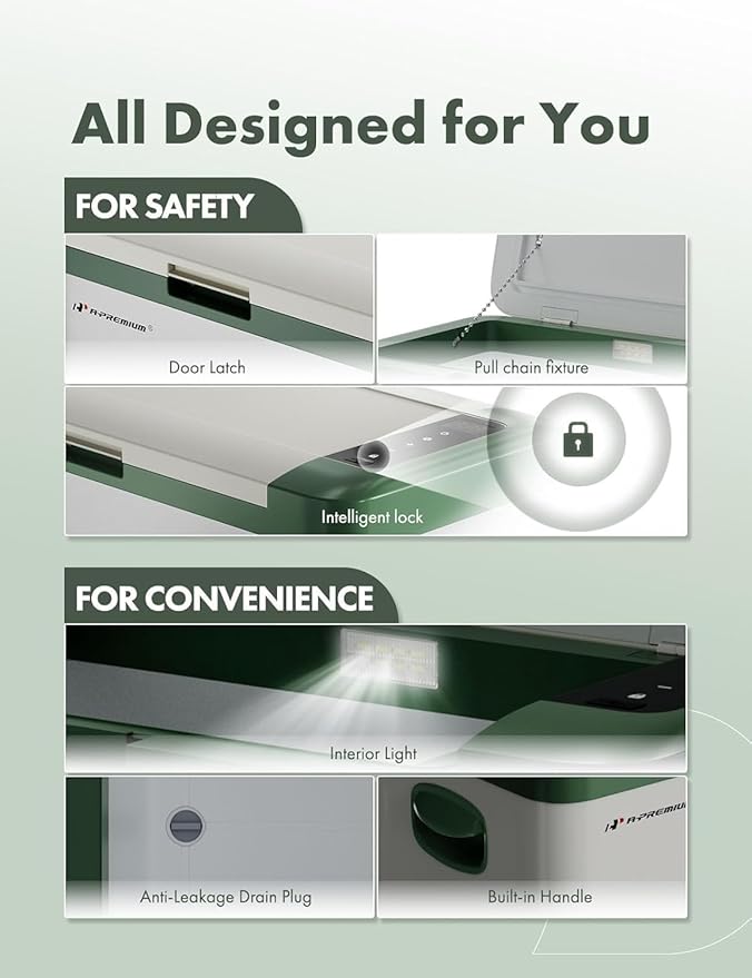 A-Premium 12 Volt Refrigerator 28QT/26.1L Portable Car Fridge Cooler, -4°F~68°F Portable Freezer Fast Cooling with 12/24V DC & 110/240V AC for Camping RV Roadtrips Truck Outdoor and Home Party Use