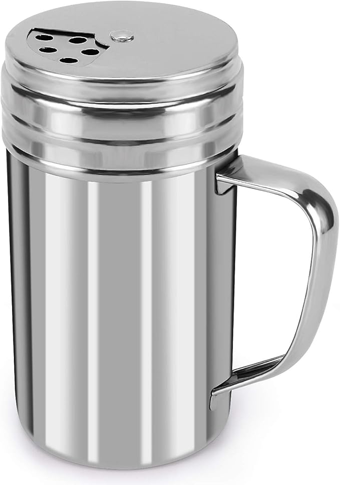 Accmor 13oz Salt and Pepper Shakers with Adjustable Pour Holes, Stainless Steel Dredge Shaker, Seasoning Spice Shakers for Salt Pepper Cinnamon Sugar Flour