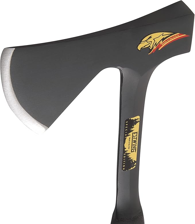 ESTWING Special Edition Camper's Axe - 16" Hatchet with Forged Steel Construction & Shock Reduction Grip - E44ASE