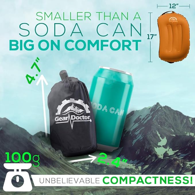 Gear Doctors Inflatable Camp Pillow - Orange