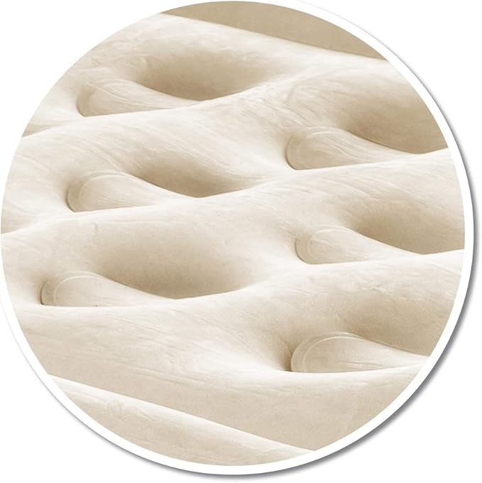 Pittman Outdoors Comfort Series Indoor Air Mattress with Built-in Electrical Air Pump, Twin 18-Inches Tall, Tan