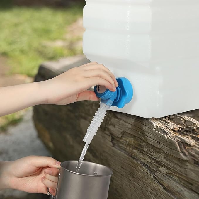 4 Gallon/15L Water Container with Spigot, Portable BPA Free Water Jug, Multifunction Water Tank for Camping Outdoor Hiking Picnic Supplies, 2 Pack
