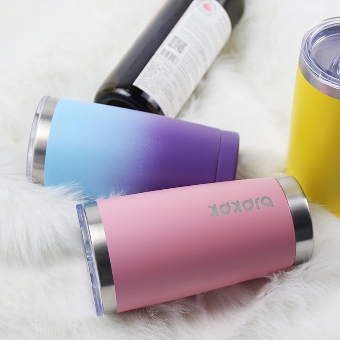 BJPKPK 20 oz Stainless Steel Insulated Tumbler Cup With Lid And Straw,Gray