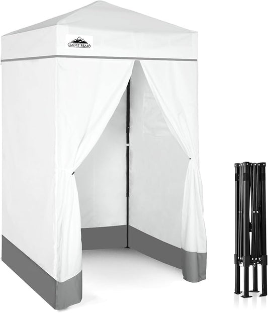 EAGLE PEAK Flex Ultra Compact 4x4 Pop-up Canopy, Sun Shelter, Changing Room, Portable Privacy Canopy Cabana for Pool, Fashion Photoshoots, or Camping, White