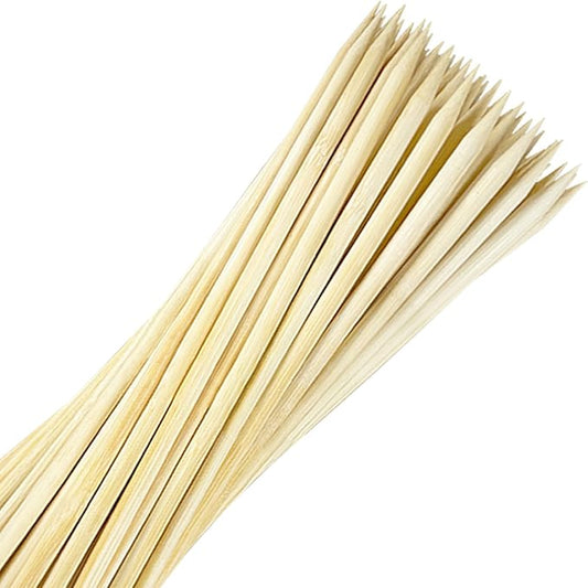 Extra Long 24" Bamboo Smores Sticks (150 Pcs), Marshmallow Roasting Sticks for Fire Pit, 6mm Heavy Duty Wooden Skewers for Smore Hot Dog Barbecue Thick Sticks