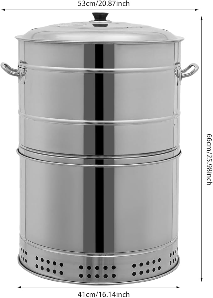 Stainless BBQ Grill Barrel,Portable 360°Smokeless Barbecue Grills,Silver Steel Kebob-Grill with 50 Skewers,Outdoor Cooking and BBQ,Camping Picnic Patio Backyard