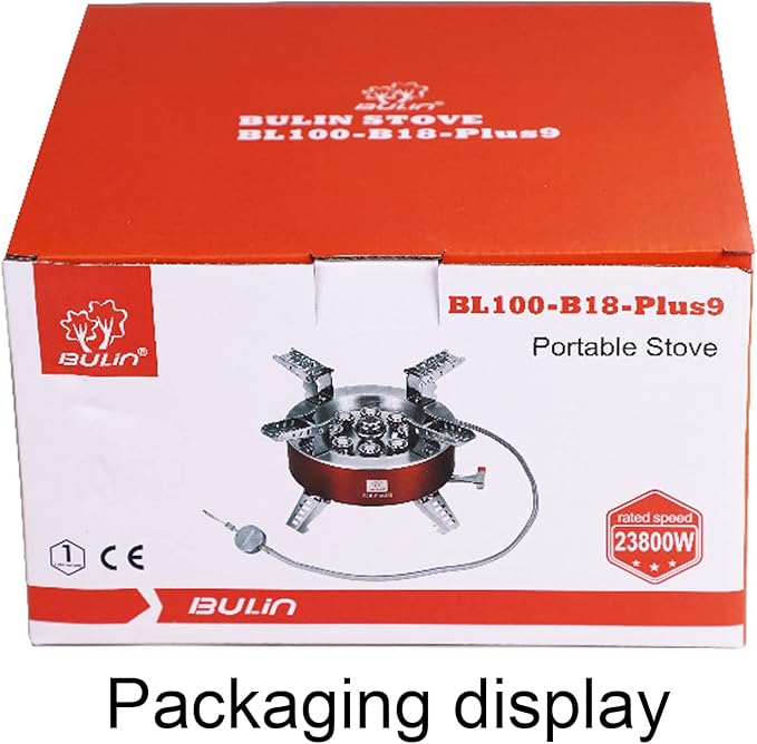 Bulin AirOka B18 Puls 23800W Alloy Portable Picnic Camping Stove Windproof Design Gas Cooking Burner with Piezo Ignition and Carrying Case Foldable Stove for Outdoor BackpackingHikingPicnicCar