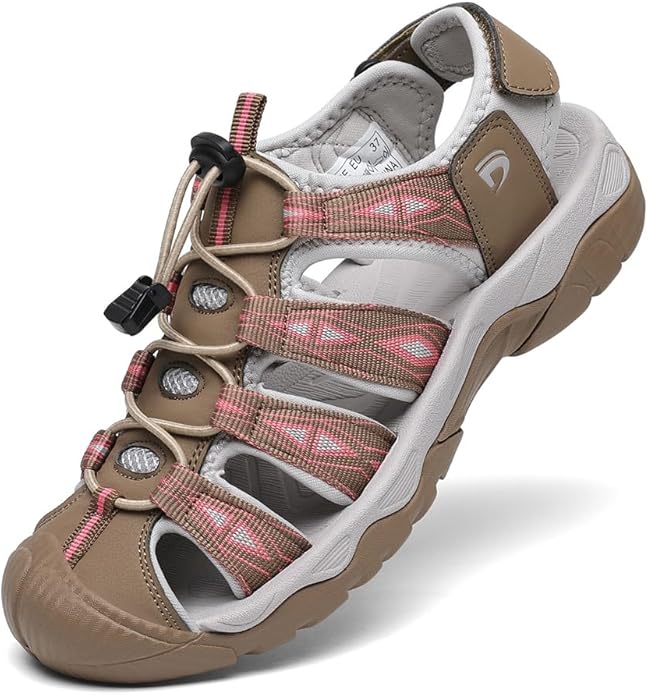 Dannto Women's Sport Hiking Sandals Closed Toe Outdoor Athletic Walking Sandal Lightweight Summer Water Shoes