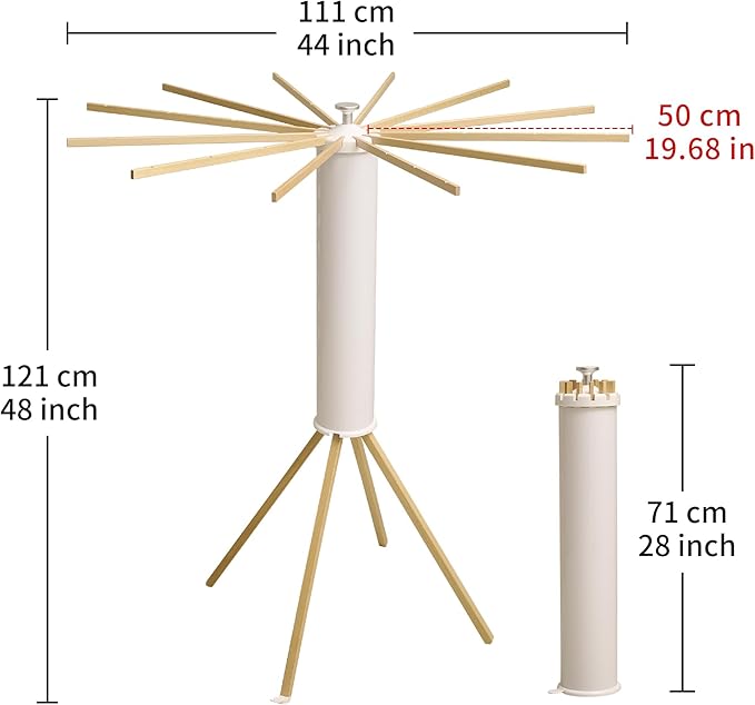 JOOM Four Legs Clothes Drying Rack, Garment Rack Portable and Foldable Space Saving Laundry Drying Rack - Drying Rack Floor Folding Balcony Bedroom Solid Invisible Household