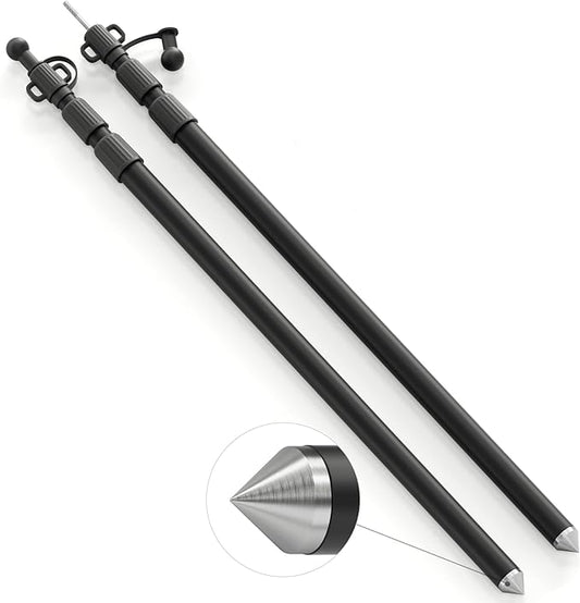 WILDROAD Tarp Poles Tent Poles Canopy Poles 7.7 ft, Telescoping Aluminum Poles with Non-Slip Aluminum Cone Bottom, Portable and Lightweight Camping Gear for Camping and Awnings, Set of 2