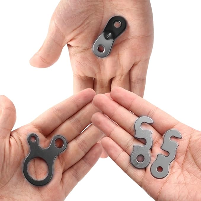 Guyline Tensioner Tent Rope Tensioner - 24Pcs - Alloy Camping Tent Guyline Cord Adjuster Combination Camping Gear (Black, Snails)