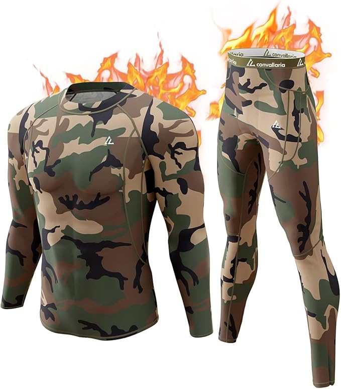 CL convallaria Thermal Underwear Long Johns Set Mens Winter Gift Hunting Gear Sport Base Layer Bottom Top