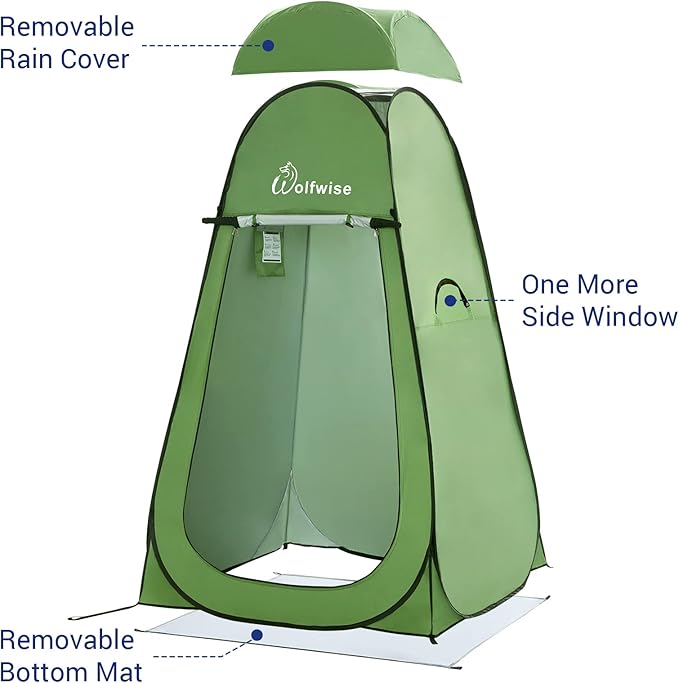 WolfWise Pop Up Privacy Shower Tent Portable Outdoor Sun Shelter Camp Toilet Changing Dressing Room
