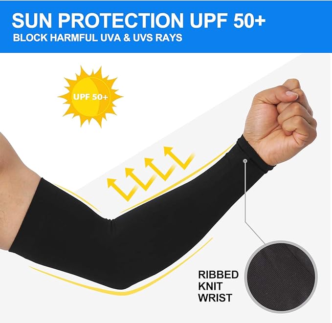 4 Pair UV Sun Protection Arm Sleeves for Men & Women,Cooling UPF 50 Arm Cover for Baseball,Cycling,Basketball