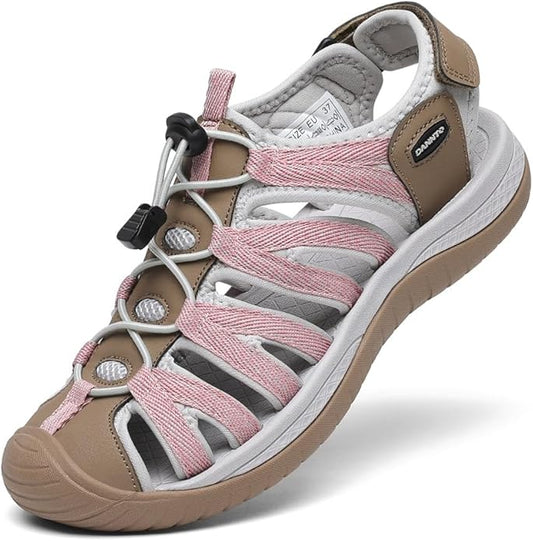 Dannto Women's Closed Toe Hiking Sandals Walking Water Sandal Comfort Athletic Sport Outdoor Sandals