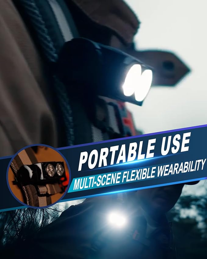 Headlamp Rechargeable 2PCS,4500L Super Bright Light Bright LED Rechargeable Headlight with White Light, Waterproof Head Lamp with Headband for Outdoor Camping, Hiking,Camping Essentials,Working