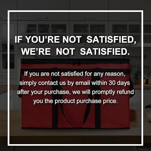 Bodaon 5-Pack Insulated Food Delivery Bag for Uber Eats, XXX-Large Grocey Shopping Bag for Catering, Reusable Cooler/Thermal Bags, Red