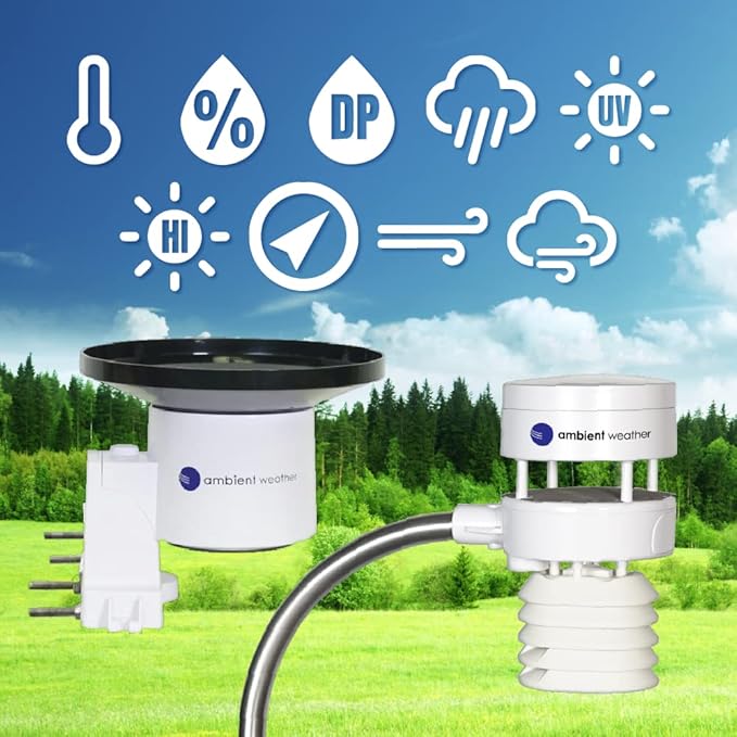 Ambient Weather WS-5000-IP3 Ultrasonic Professional Smart Weather Station with Remote Monitoring and Alerts