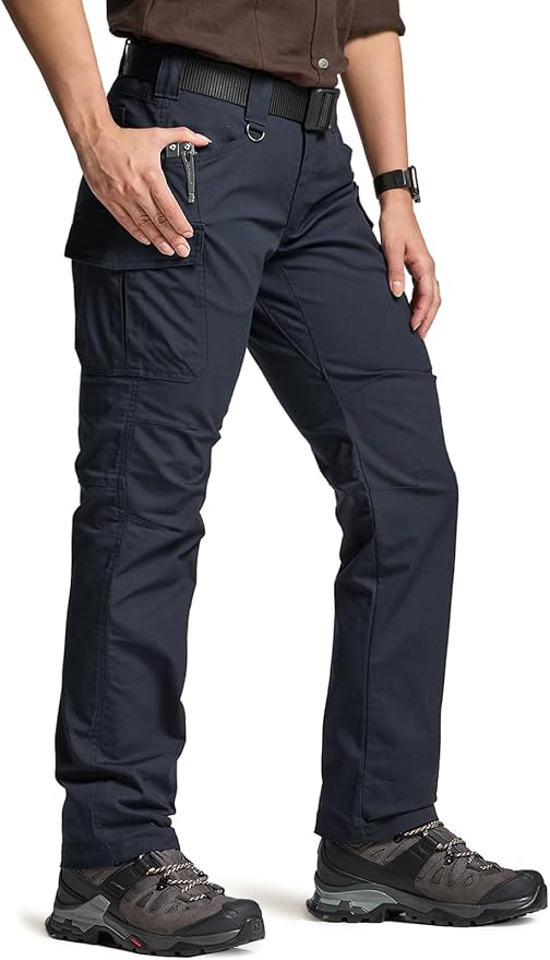 CQR Women's Flex Stretch Tactical Pants, Water Resistant Ripstop Cargo Work Pants with Pockets for Outdoor & Hiking