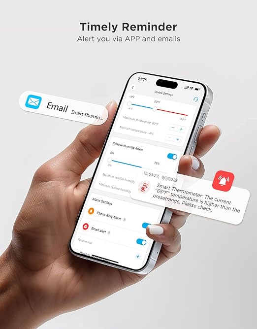 GoveeLife 2.0 WiFi Hygrometer Thermometer 6 Pack, Smart Humidity Temperature Sensor with App Notifications, 2-Year Free Data Storage Export, Temperature Humidity for Bedroom, Wine Cellar, Basements