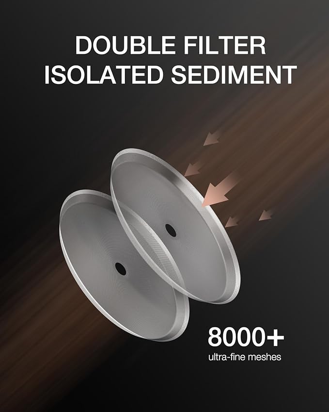 BAYKA French Press Coffee Maker 34 Ounce 1 Liter, Borosilicate Glass Stainless Steel Brewer, Large Portable Cold Brew Cafetera Teapot for Kitchen Travel Camping Coffee Bar Accessories, Dark Pewter