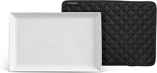 Covermates Keepsakes - Quilted Divider Set - Set of 4 - Scratch & Breakage Protection - Stain Resistant - Machine Washable - China Storage, Black