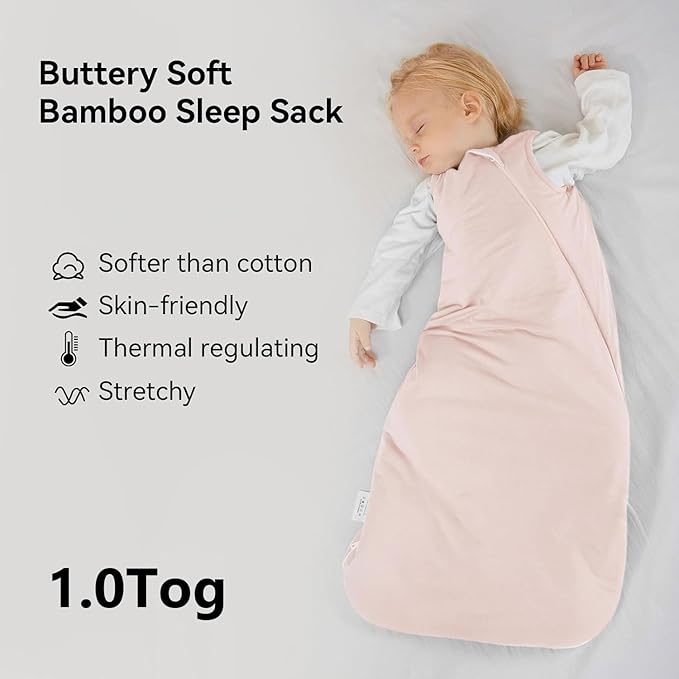 BubblePanda Rayon Made from Bamboo Sleep Sack 18-24 Months 1.0 Tog Soft Toddler Sleeping Sack 2t for Babies 2-Way Zipper Baby Wearable Blanket
