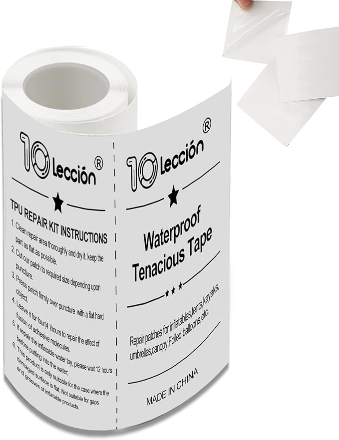 6in*7ft Inflatables Bounce House Repair Kit, Air Mattress Patch Kit, Vinyl Pool Patch Repair Kit, TPU Patch for Above Ground Pools, Tent, Canvas, Floats, Snow Tubes, Air Bed and Inflatable Decorations