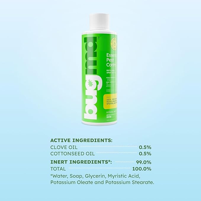 BugMD Ant Killer & Bug Spray Concentrate - Indoor Cockroach and Roach Killer, Spider Spray for Home, Fly and Insect Defense, Essential Oils, Plant-Powered, Eco-Friendly Pest Control - 3.7 Oz