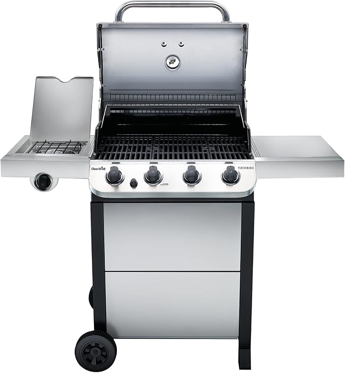 Char-Broil Performance Series Convective 4-Burner with Side Burner Cart Propane Gas Stainless Steel Grill - 463377319
